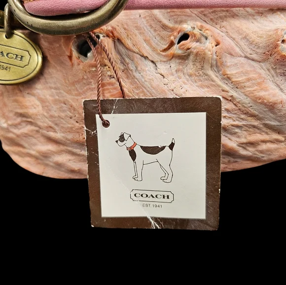Vintage Coach Leather Dog Collar • XL • New Old Stock • Pink & Tan Studded • - Picture 4 of 5
